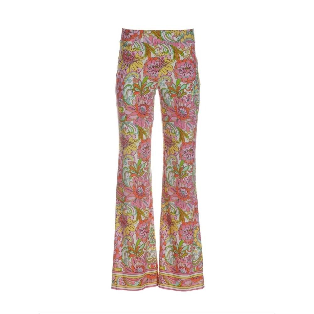 Boston Proper Floral Explosion Palazzo Pants, Stretchy, XS